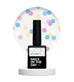 NAILSOFTHEDAY Party top matte - top mate con hexágonos de neón, sin capa pegajosa y sin filtros UV, 10 ml