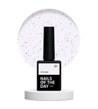 NAILSOFTHEDAY Potal base 01 - base violeta lechosa con decoracion (decoracion plateado-violeta), 10 ml