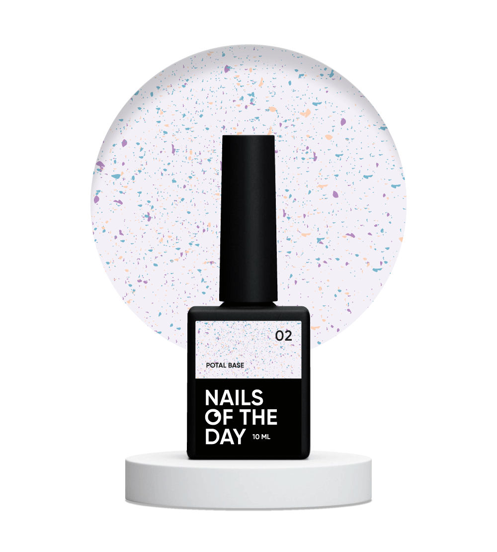 NAILSOFTHEDAY Potal base 02 - base azul lechosa con decoracion (decoracion dorado-violeta y turquesa), 10 ml