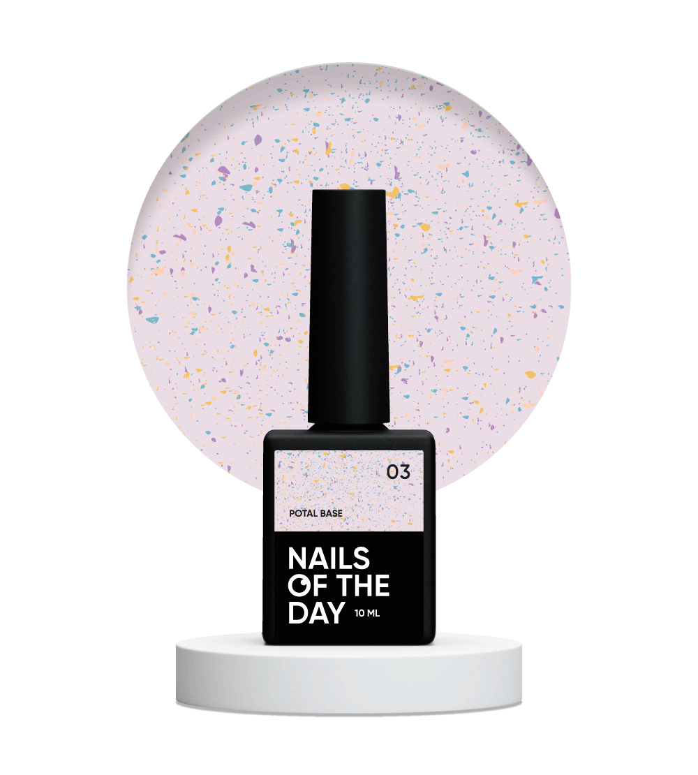 NAILSOFTHEDAY Potal base 03 - base violeta lechosa con decoracion (decoracion dorado y verde), 10 ml
