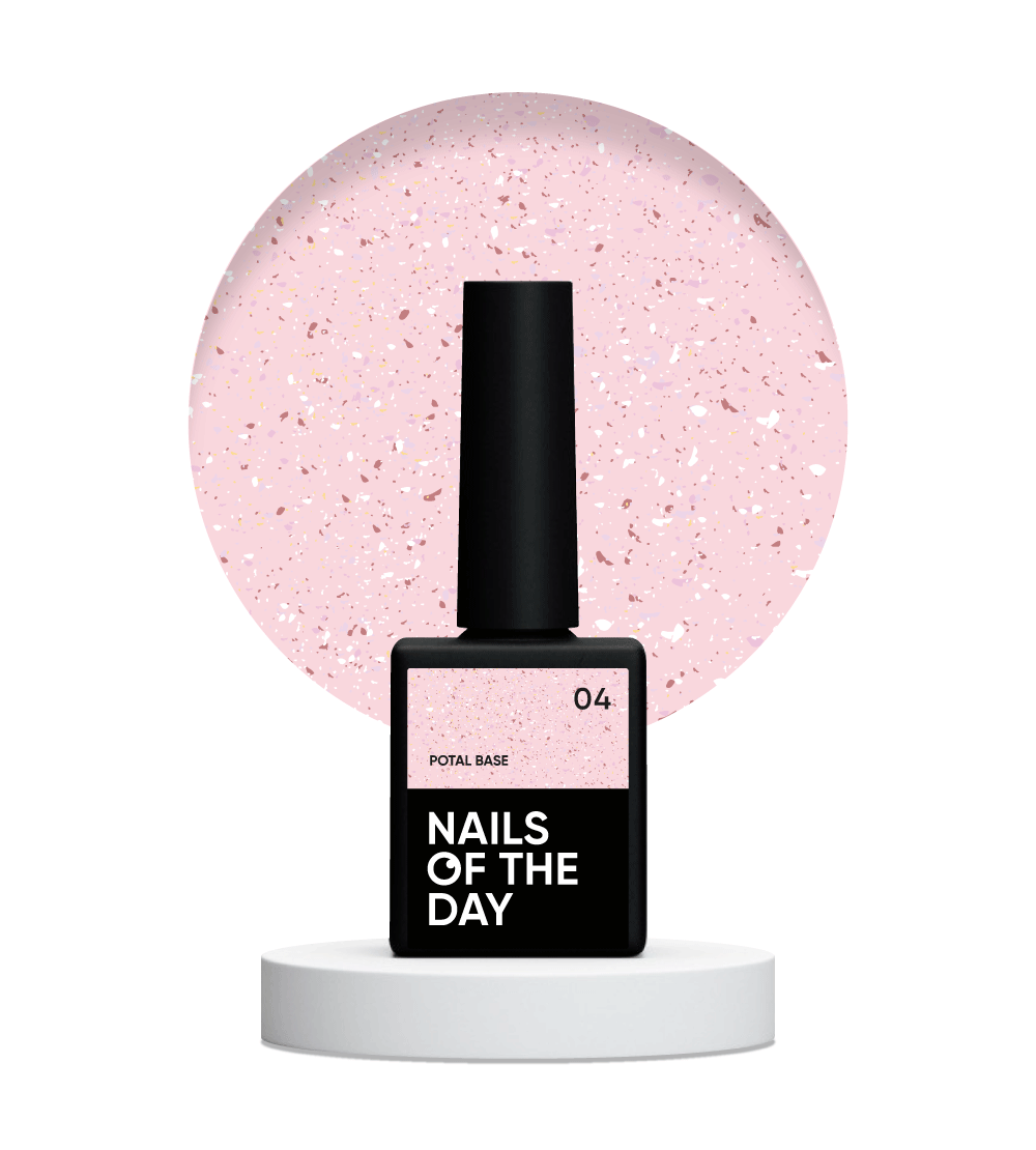 NAILSOFTHEDAY Potal base 04 - base rosa con decoracion (decoracion dorado-rosa), 10 ml