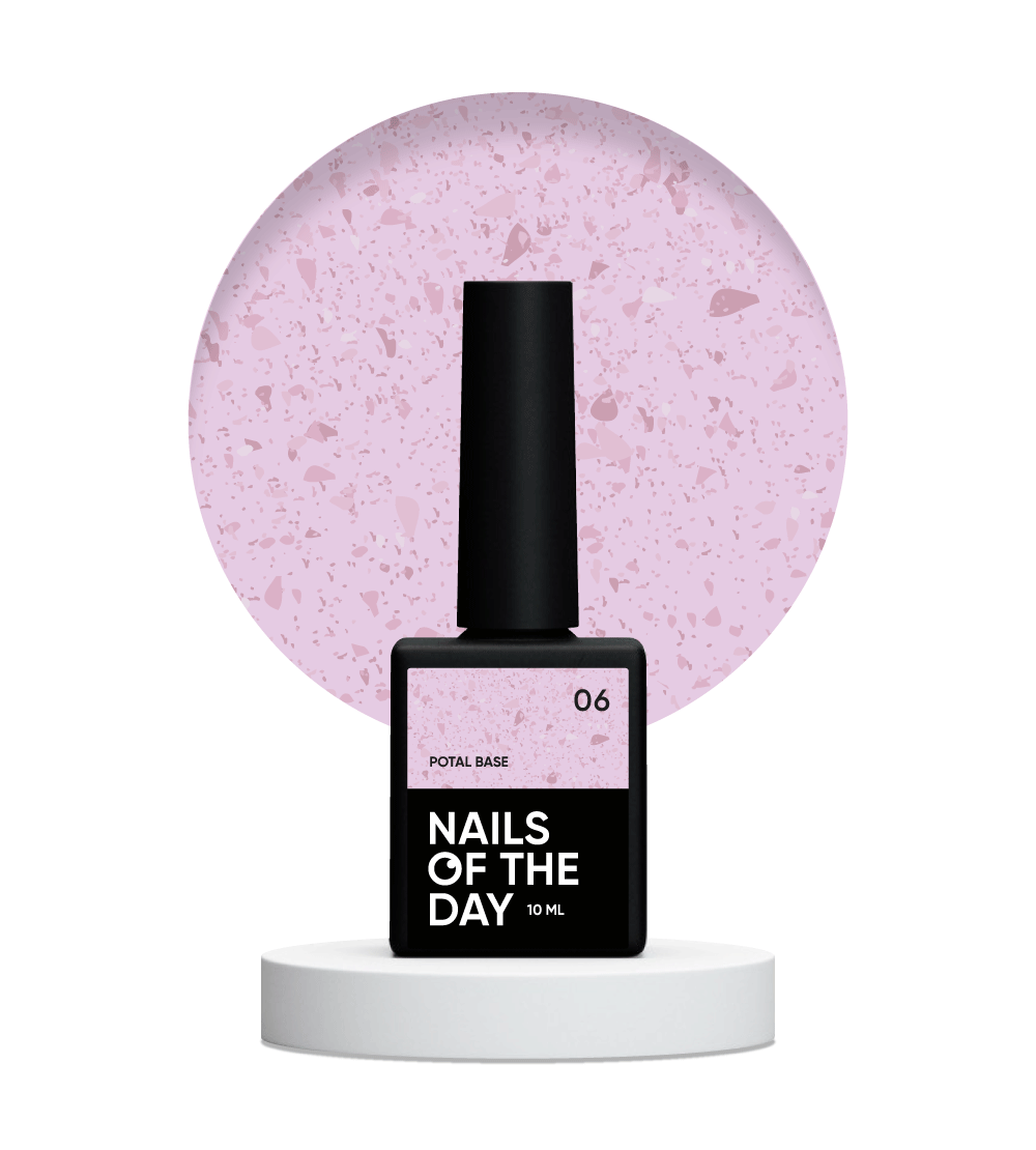 NAILSOFTHEDAY Potal base 06 - base rosa pálido con decoracion de cobre, 10 ml