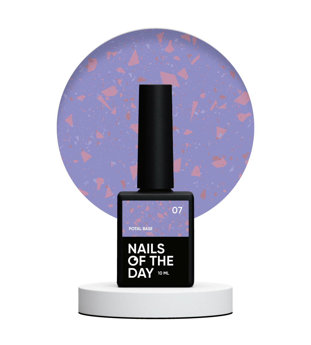 NAILSOFTHEDAY Potal base 07 - base violeta con decoracion de cobre, 10 ml
