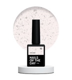 NAILSOFTHEDAY Potal base 10 - base lechosa para uñas con decoracion plateada, 10 ml