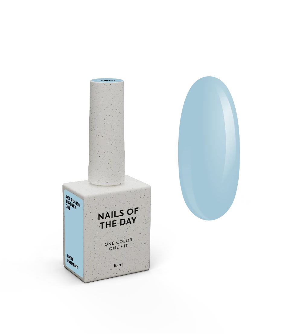NAILSOFTHEDAY Gel Polish Puresky — esmalte semipermanente azul cielo pastel con cobertura en una capa, 10 ml