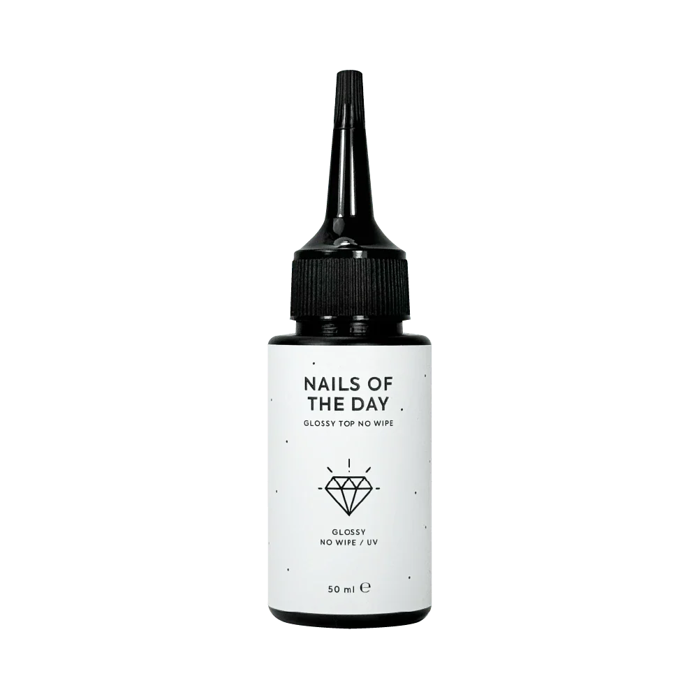 NAILSOFTHEDAY Glossy Top No Wipe – top brillante sin capa pegajosa y con filtros UV, 10 ml