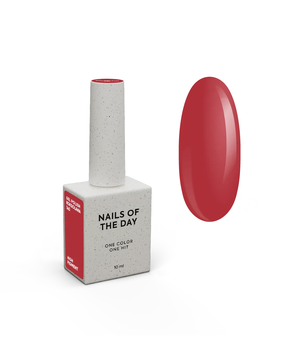 NAILSOFTHEDAY Gel Polish Roksolana — esmalte semipermanente rojo, cobertura en una sola capa, 10 ml