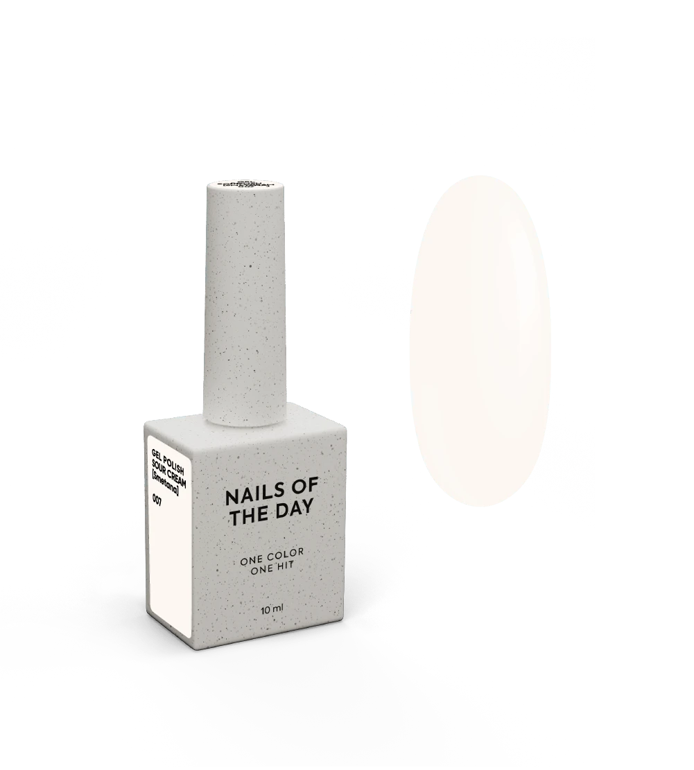 NAILSOFTHEDAY Gel Polish Sour Cream [Smetana] 007 – esmalte blanco crema ligero y aireado, 10 ml