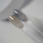 NAILSOFTHENIGHT Reflective top Shimmer: un top reflectante sin capa pegajosa para uñas (brillo dorado), 10 ml