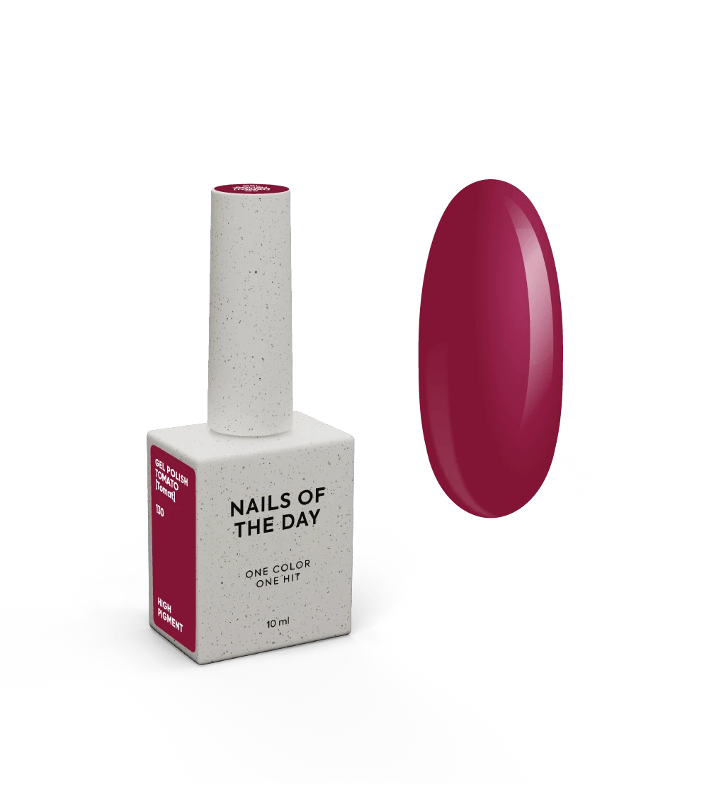 NAILSOFTHEDAY Gel Polish Tomato [Tomat] 130 – esmalte rojo tomate, cobertura en una sola capa, 10 ml