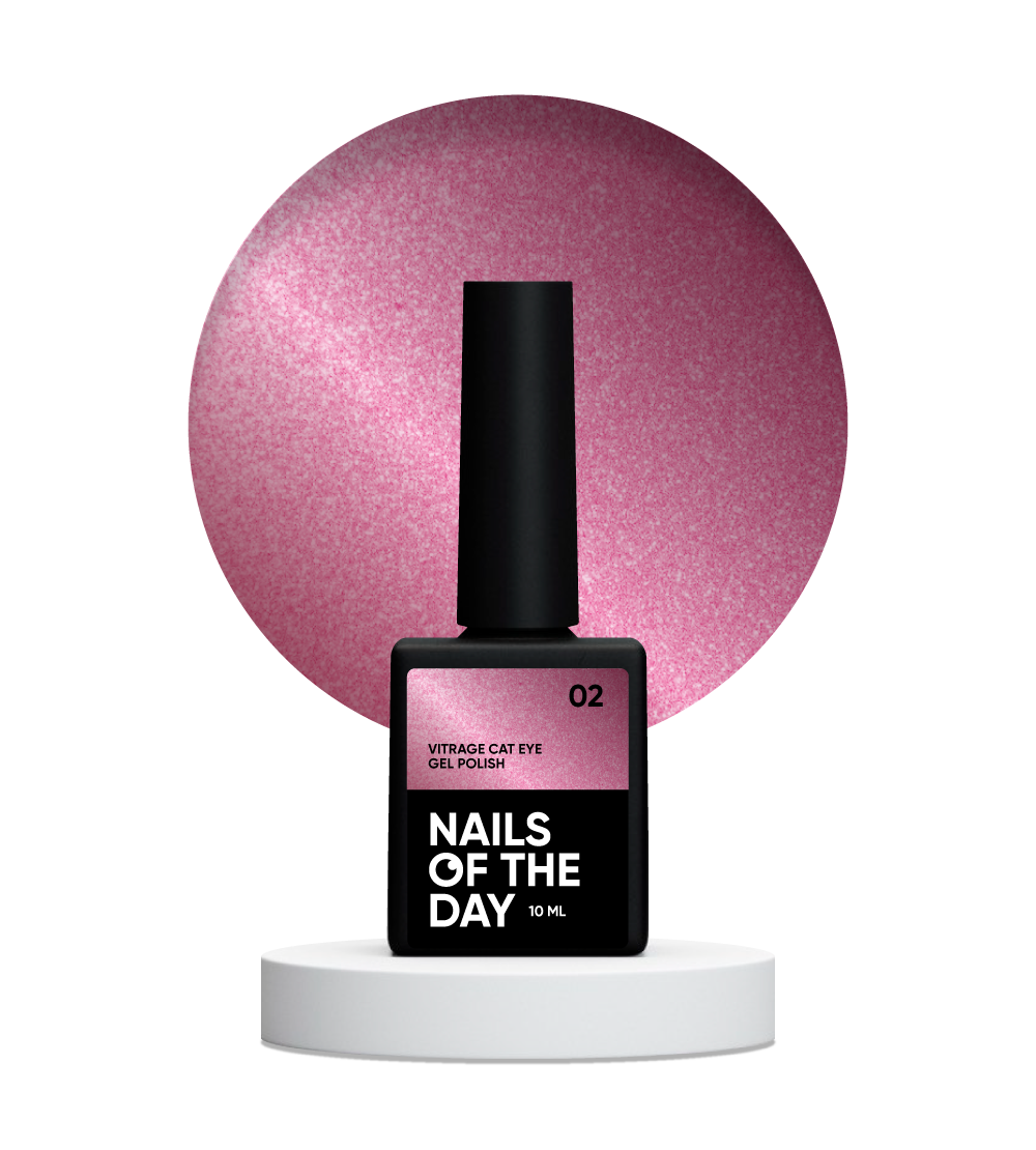 NAILSOFTHEDAY Vitrage cat eye 02 — esmalte semipermanente rojo teñido con ojo de gato, 10 ml