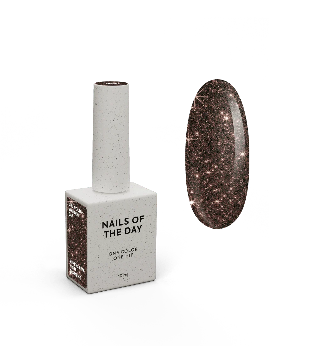 NAILSOFTHEDAY Gel Polish Whiskey — esmalte semipermanente marrón reflectante, 10 ml