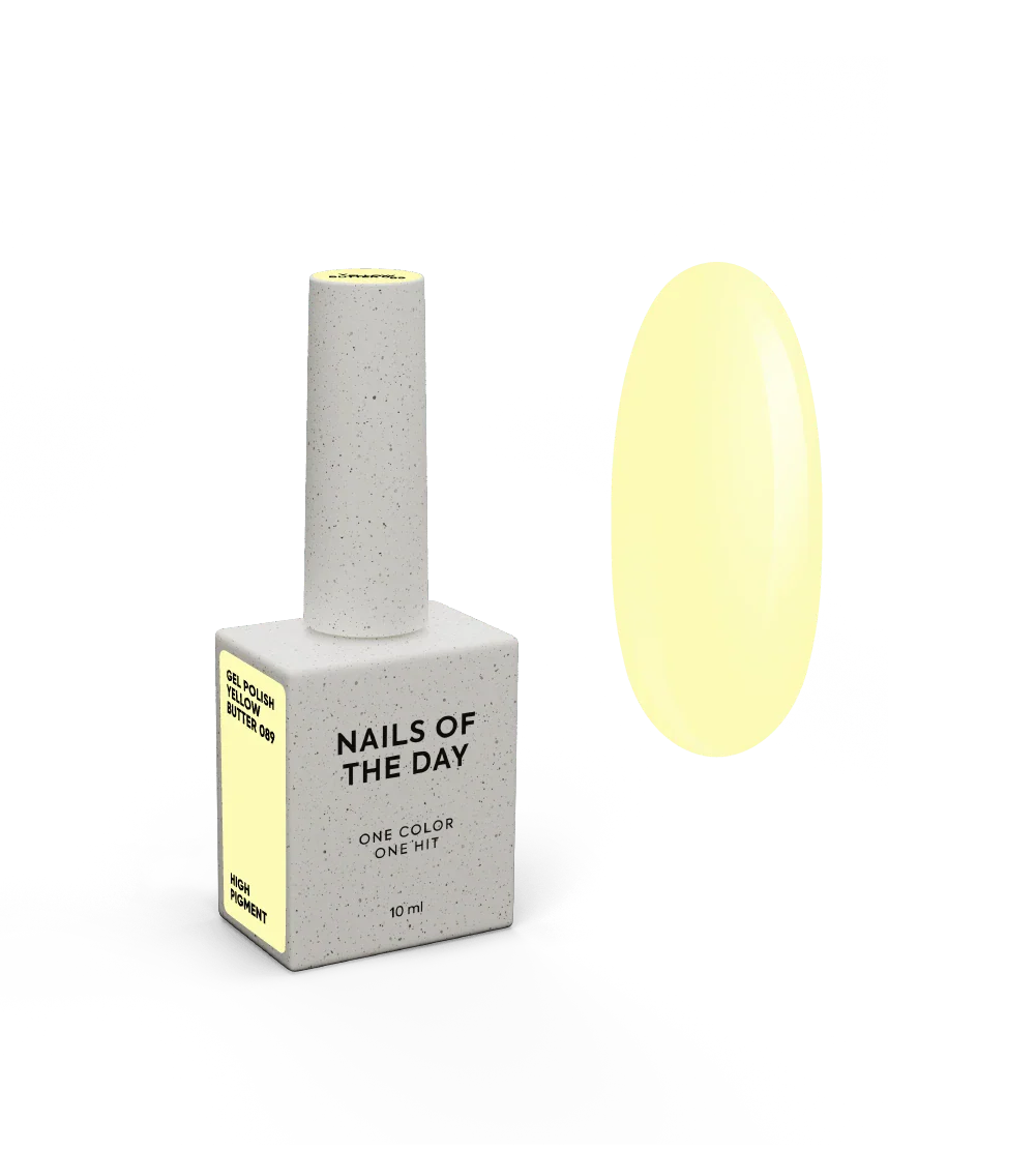 NAILSOFTHEDAY Let’s Special Yellow Butter — esmalte semipermanente amarillo pastel para uñas, que cubre en una sola capa, 10 ml.