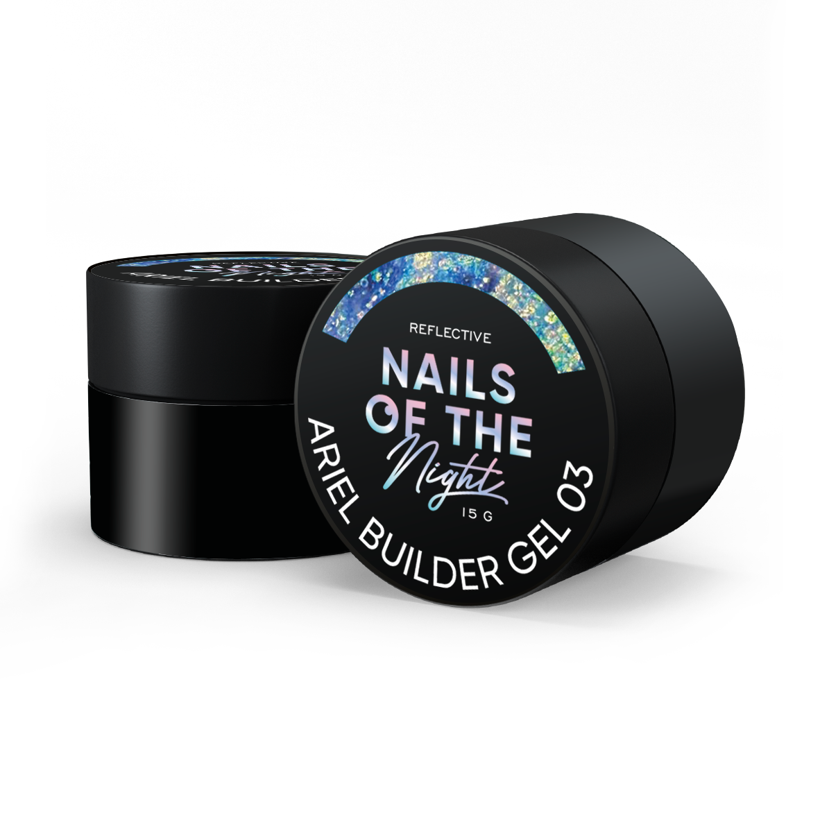 NAILSOFTHENIGHT Ariel gel 03 — gel constructor con escamas de yuki multicolores para uñas, 15 g