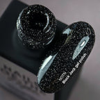 NAILSOFTHENIGHT Black Jack gel polish - esmalte semipermanente reflectante negro con brillo plateado para uñas, 10 ml