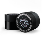 NAILSOFTHENIGHT Diamond Premium gel - gel polish 01— esmalte semipermanente plateado con finas hojas metálicas para uñas, 5 ml