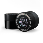 NAILSOFTHENIGHT Diamond Premium gel - gel polish 02 — esmalte semipermanente plateado con finas hojas metálicas para uñas, 5 ml