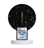 NAILSOFTHENIGHT Black Jack gel polish - esmalte semipermanente reflectante negro con brillo plateado para uñas, 10 ml