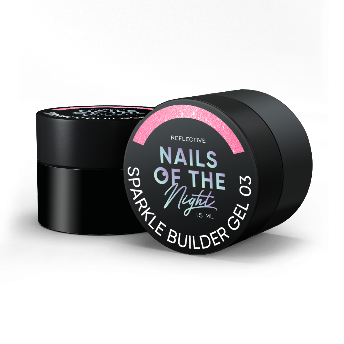 NAILSOFTHENIGHT Sparkle builder gel 03 — gel de construcción reflectante beige-rosa, 15 ml