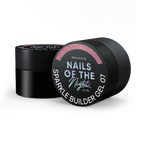NAILSOFTHENIGHT Sparkle builder gel 07 — gel de construcción reflectante marrón, 15 ml
