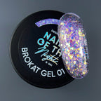 NAILSOFTHENIGHT Brokat gel 01 — gel de diseño con brocado multicolor y purpurina para uñas, 5 g