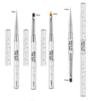 NAILSOFTHEDAY Professional Brush 2-in-1: Liner + Oval — pincel profesional metálico de doble cara con tapas, diseñado para trazos finos y para la aplicación de gel. Liner de 11 mm + óvalo plano de 11 mm.