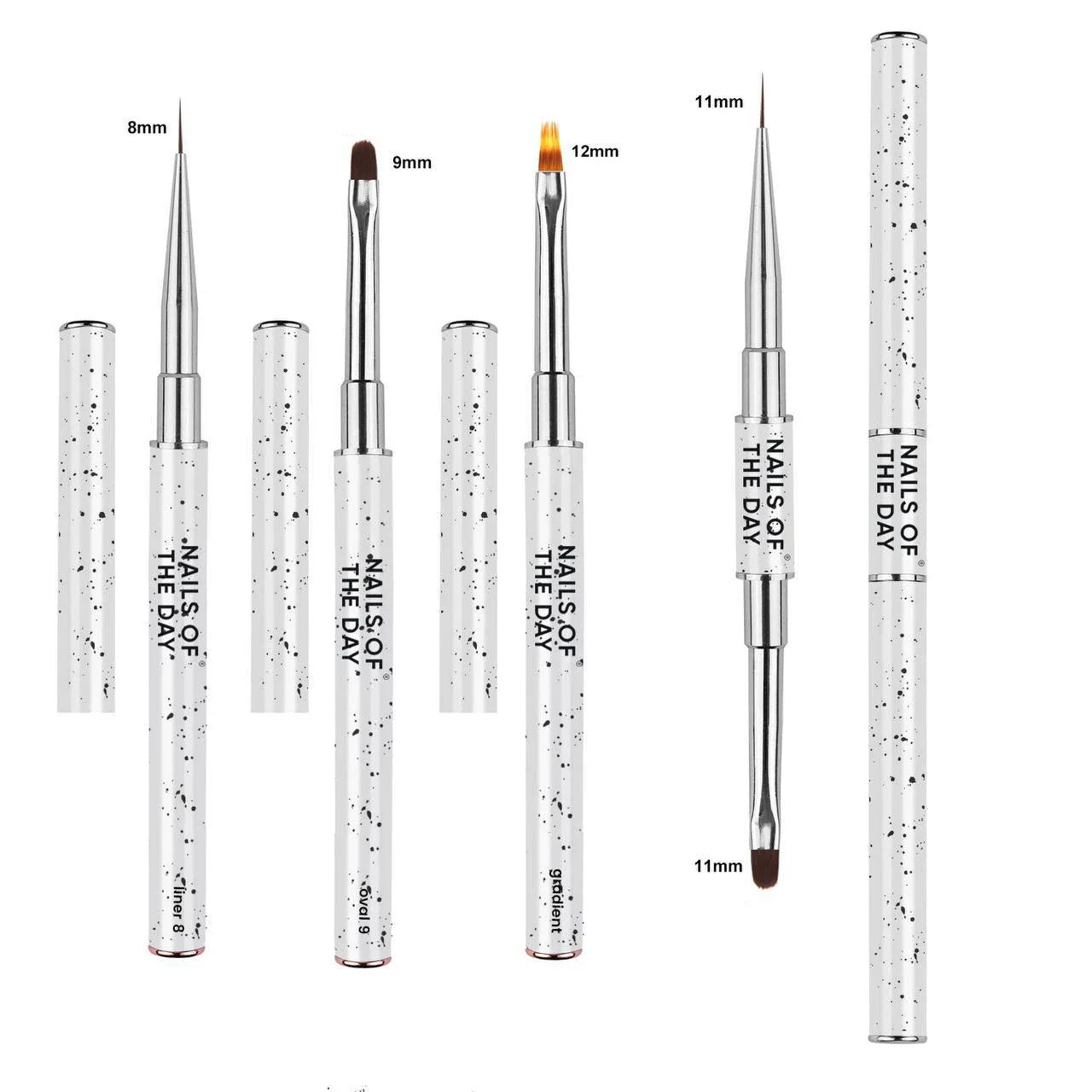 NAILSOFTHEDAY Professional Brush Liner — pincel profesional metálico con tapa, diseñado para trazos finos y detalles, liner de 8 mm.