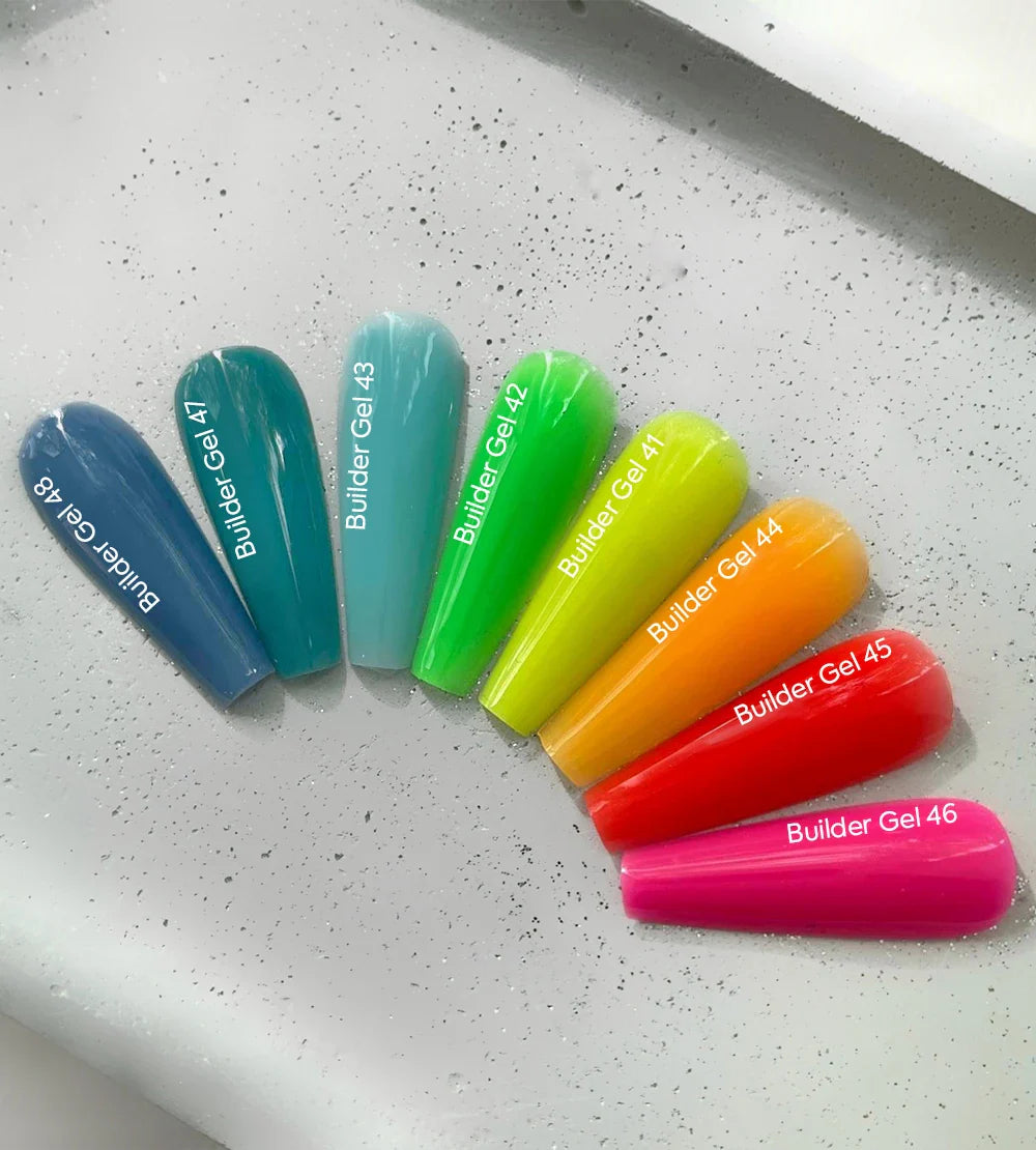 NAILSOFTHEDAY Builder Gel 42 — gel verde lima intenso para extensiones de uñas, 15 ml
