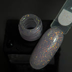 NAILSOFTHEDAY Potal base 18 – base lechosa suave con decoracion holográfica y elegante, 10 ml
