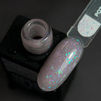 NAILSOFTHEDAY Potal base 19 – base lechosa suave con decoracion holográfica y elegante, 10 ml