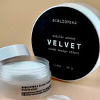 BIBLIOTEKA Polvo acrílico VELVET clear – transparente (fino), 20 g