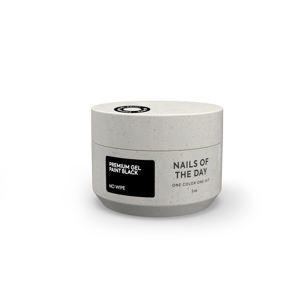 NAILSOFTHEDAY Premium gel paint Black no wipe - pintura en gel sin capa pegajosa, 5 ml