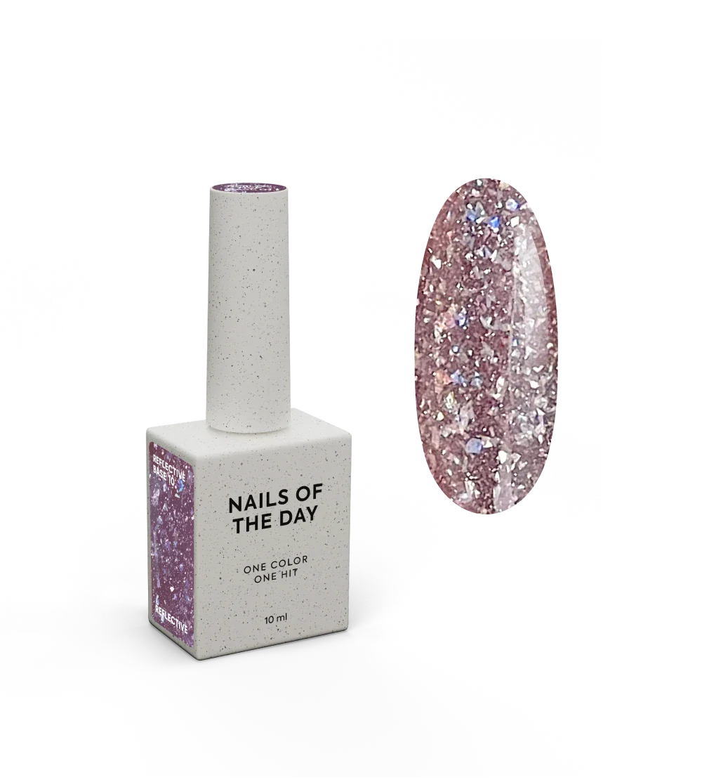 NAILSOFTHENIGHT Reflective base 10  — base reflectante de camuflaje con brillo, 10 ml