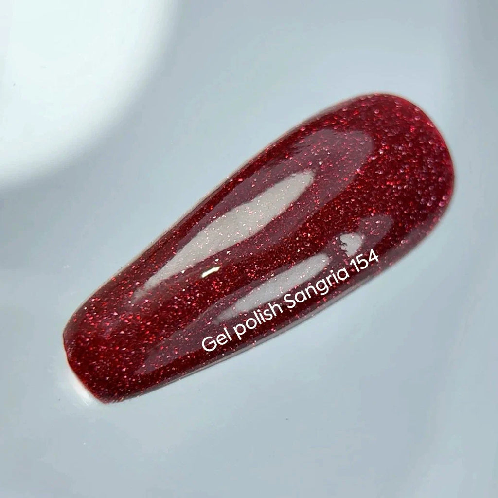 NAILSOFTHENIGHT Sangria gel polish — esmalte semipermanente reflectante de color  rojo intenso, 10 ml.
