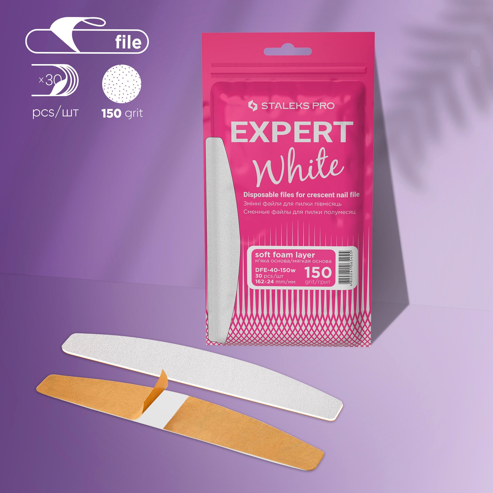 Recambios desechables con espuma. Saleks Pro Expert White. Curva, 25mm. 30 ud.