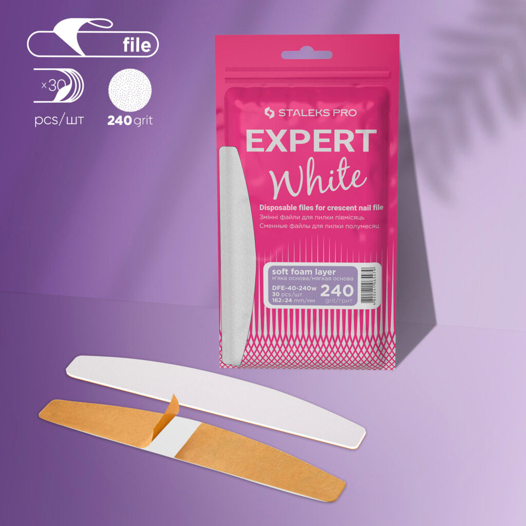 Recambios desechables con espuma. Saleks Pro Expert White. Curva, 25mm. 30 ud.