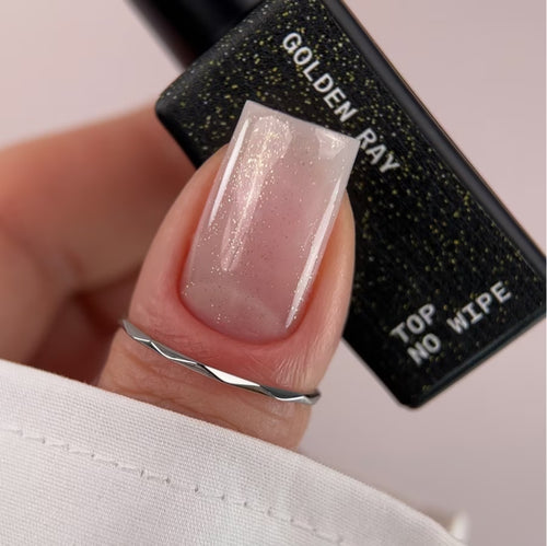 BIBLIOTEKA Top Coat sin capa pegajosa con filtro UV — Golden Ray, 10 ml