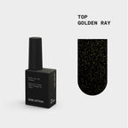 BIBLIOTEKA Top Coat sin capa pegajosa con filtro UV — Golden Ray, 10 ml