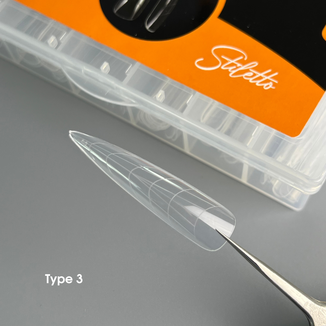 NAILSOFTHEDAY Dual Form Stiletto (Type 3) — formas superiores tipo stiletto/almendras para uñas, 120 piezas