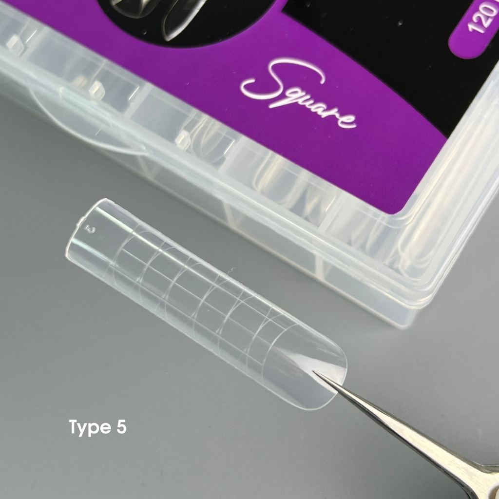 NAILSOFTHEDAY Dual Form Square (Type 5) — formas superiorestipo cadrado para uñas, 120 piezas
