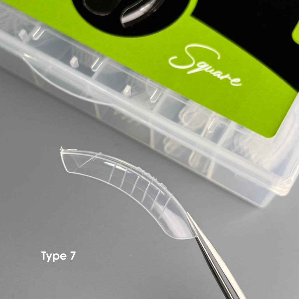 NAILSOFTHEDAY Dual Form Square (Type 7): forma superior tipo cuadrada para longitud de extensión media, adecuada para uñas que crecen hacia abajo, 120 piezas