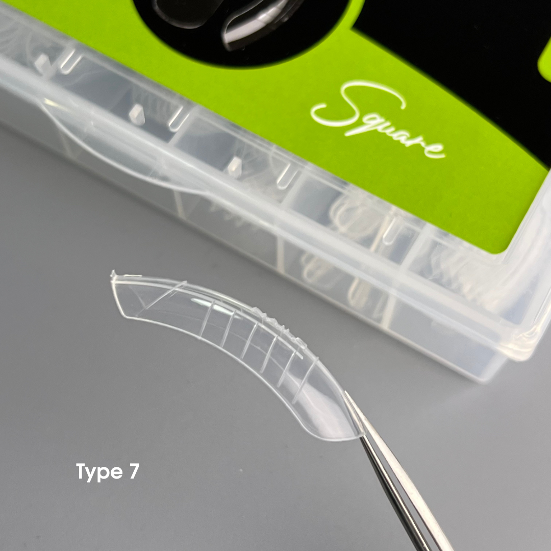 NAILSOFTHEDAY Dual Form Square (Type 7): forma superior tipo cuadrada para longitud de extensión media, adecuada para uñas que crecen hacia abajo, 120 piezas