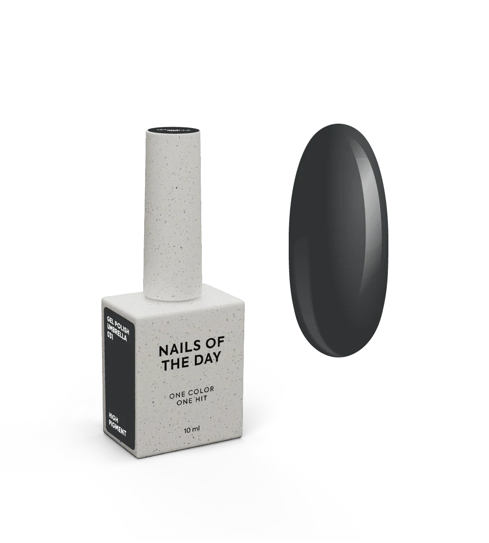 NAILSOFTHEDAY Let’s Special Umbrella — esmalte semipermanente gris oscuro grafito para uñas, que cubre en una sola capa, 10 ml.