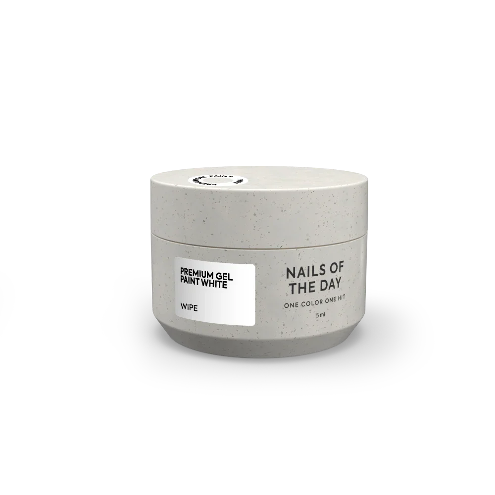 NAILSOFTHEDAY Premium gel paint White wipe : pintura blanca en gel con una capa pegajosa, 5 ml